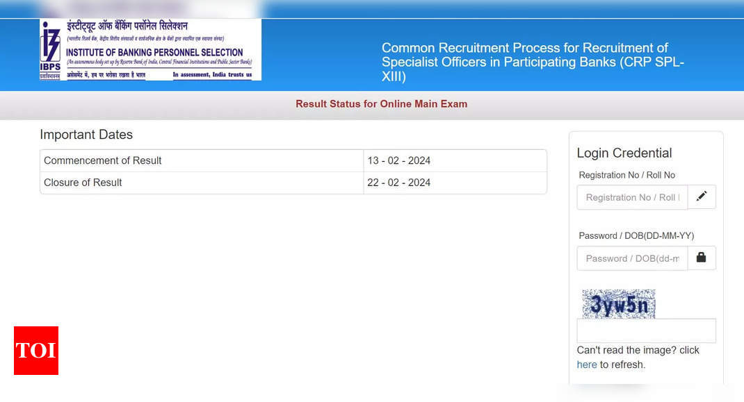 IBPS SO Mains Result 2024 declared at ibps.in, direct link here