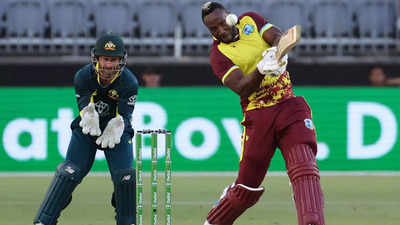 Andre Russell on fire as West Indies make 220-6 against Australia in third T20I