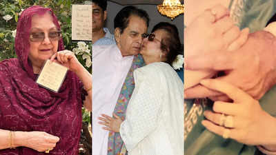 Saira Banu shows Dilip Kumar's hand-written love notes for her on Valentine's day with a mushy video, says 'Couldn't resist planting a peck on his cheeks' - WATCH