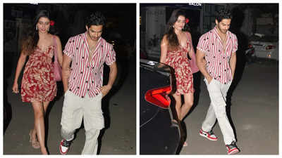 Ishaan Khatter and Chandni Bainz snapped holding hands as they step out for a dinner date on Valentine's Day - See photos
