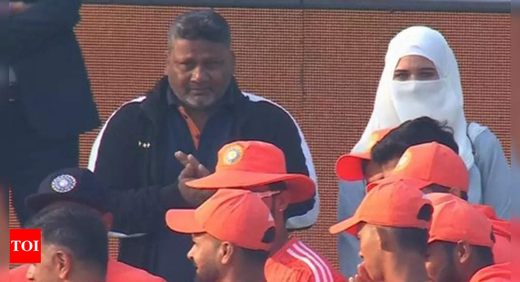 Watch: Sarfaraz Khan’s father gets emotional as son makes Test debut in Rajkot | Cricket News