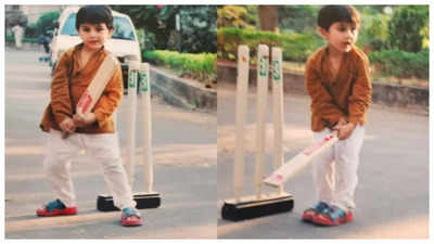 Saif Ali Khan's sister Saba drops an adorable throwback picture of a young Nawab playing cricket, asks netizens to guess who it is