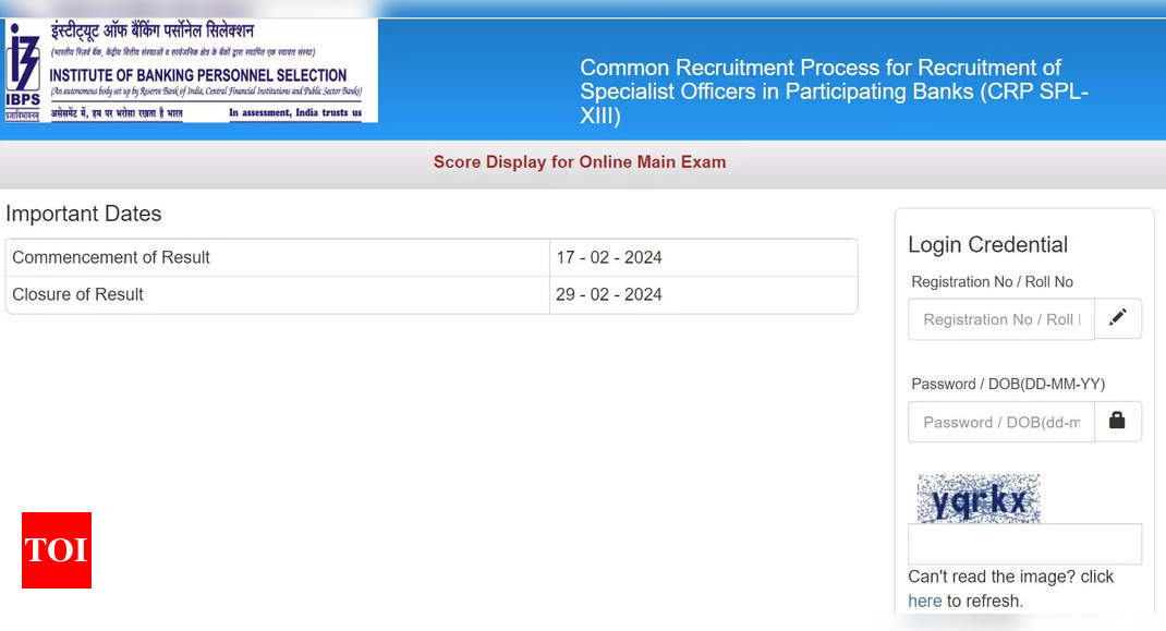 IBPS SO Mains Result 2024: Scorecard released for Specialist Officer at ibps.in, direct link here