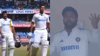 Watch: Declaration confusion! Rohit Sharma miffed after Yashasvi Jaiswal, Sarfaraz Khan walk back towards the stands