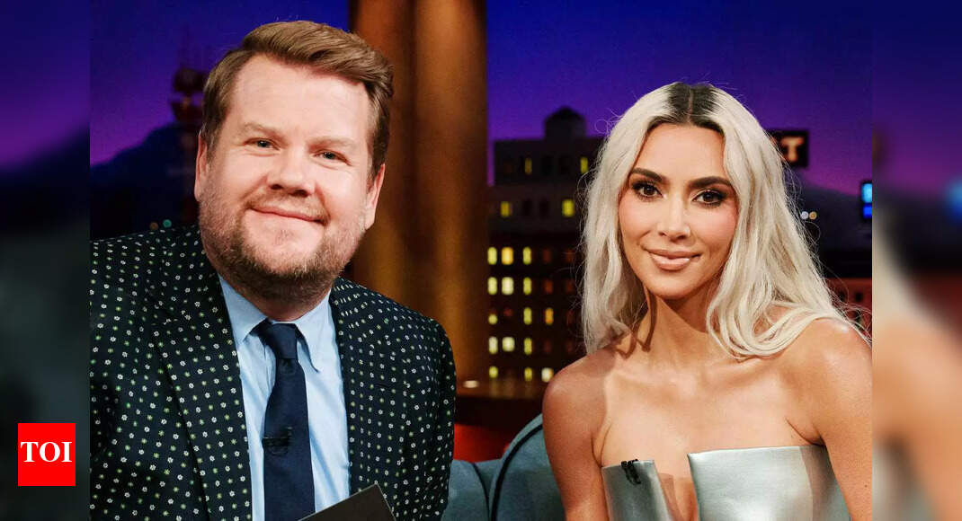 James Corden shows Kris Jenner a recording of Kim Kardashian singing