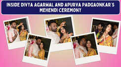 Divya Agarwal playfully poses with beau Apurva Padgaonkar as she flaunts her mehendi