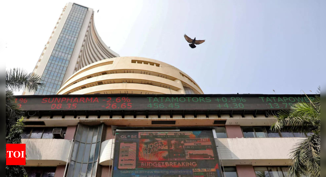 Sensex closes at 73,057.40; Nifty settles at fresh record high – Times of India