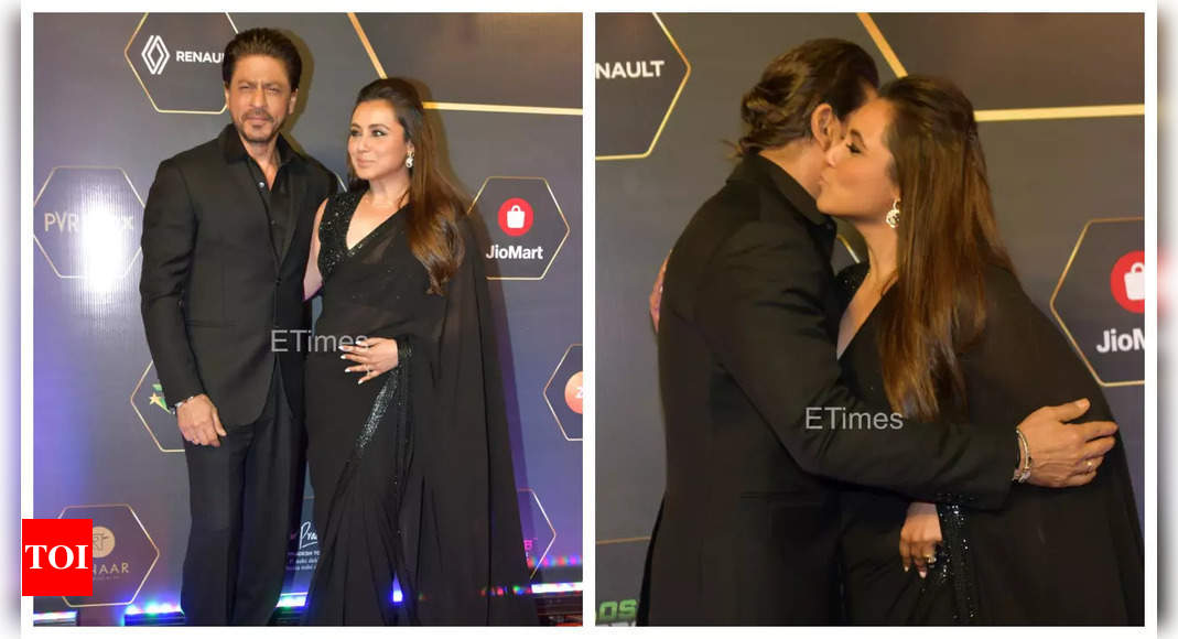 Shah Rukh Khan and Rani Mukerji share a warm hug as they attend Dadasaheb Phalke International Film Festival Awards 2024 - See photos