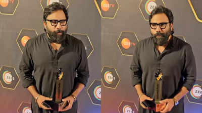 Dadasaheb Phalke International Film Festival Awards 2024: 'Animal' director Sandeep Reddy Vanga flaunts his Best Director Award at the red carpet - WATCH video