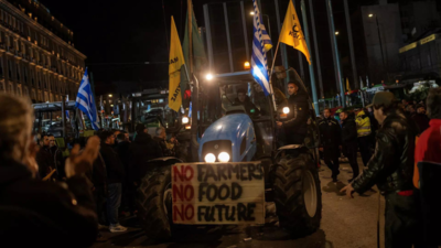 Greek farmers join tractor protest in front of parliament for second day
