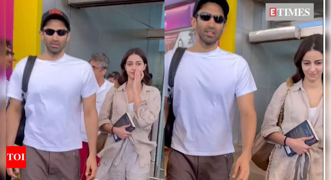 Aditya Roy Kapur Ananya Panday: Aditya Roy Kapur and Ananya Panday arrive for Rakul Preet Singh and Jackky Bhagani’s wedding, the actress blushes – WATCH video |