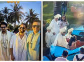 Jackky arrived in a blue vintage car for his Baraat