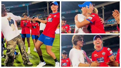 Shah Rukh Khan teaches Meg Lanning his iconic pose; Jemimah Rodrigues has her fan moment with 'Coach Kabir Khan' - WATCH
