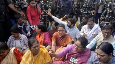 BJP women delegation stopped from visiting Sandeshkhali