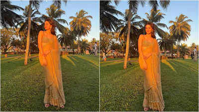 So Expensive: Ananya Panday stuns at Rakul Preet Singh and Jackky Bhagnani's Goa wedding in a shimmery saree worth Rs 1.70 lakh