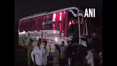 Two killed, several injured after cement tanker hits bus on Ahmedabad-Vadodara Expressway