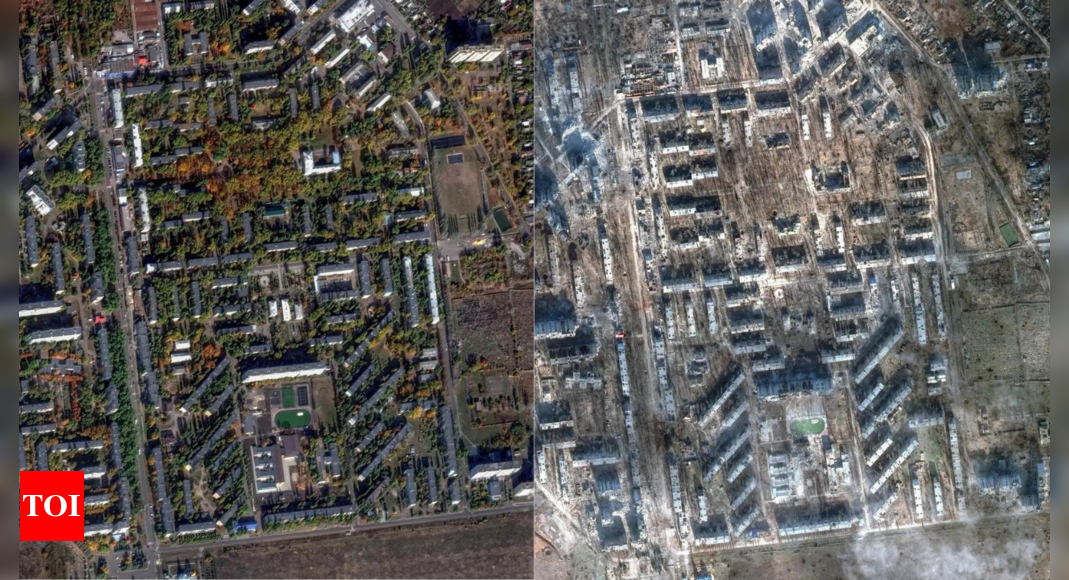 Two years on: Satellite images reveal Ukraine’s war-torn landscape – Times of India