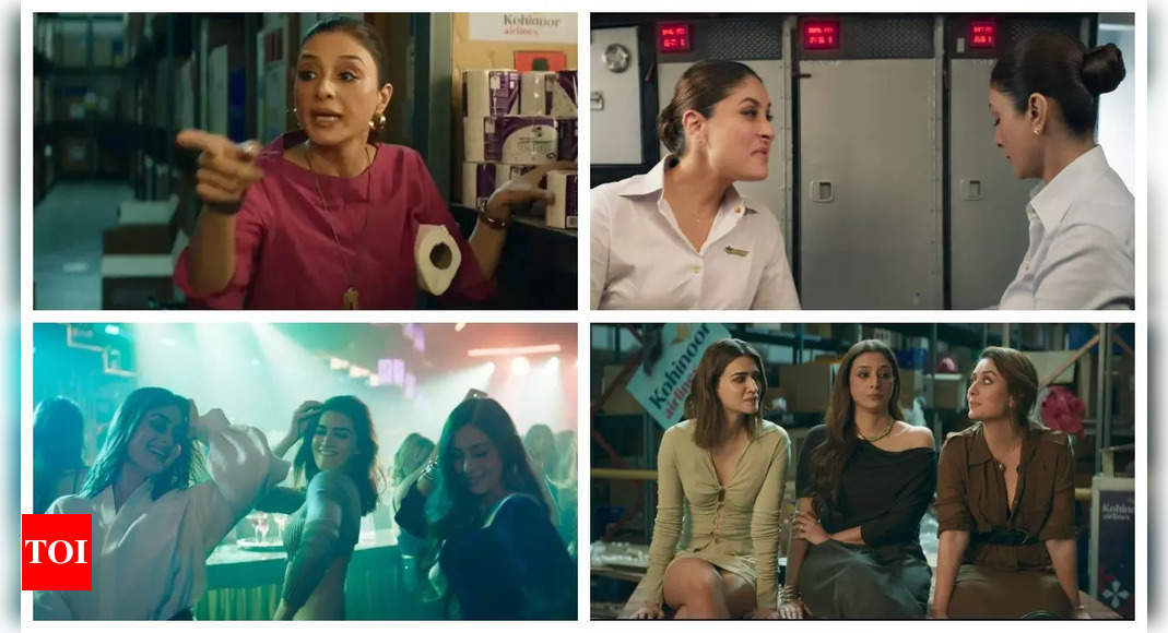 Crew Teaser: Tabu’s ‘mungfali’ scene and Kareena Kapoor Khan’s antics wins hearts; fans say ‘This trio is going to SLAY’ |