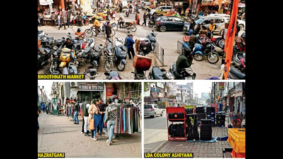 Footpaths usurped, it’s no walk in the park for pedestrians in Lucknow markets