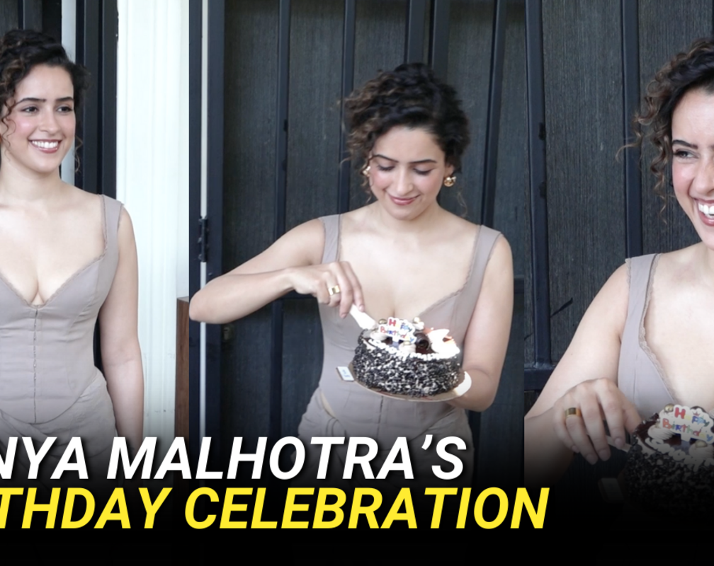 
Inside Sanya Malhotra's birthday celebration with paps, actress cuts cake with the media
