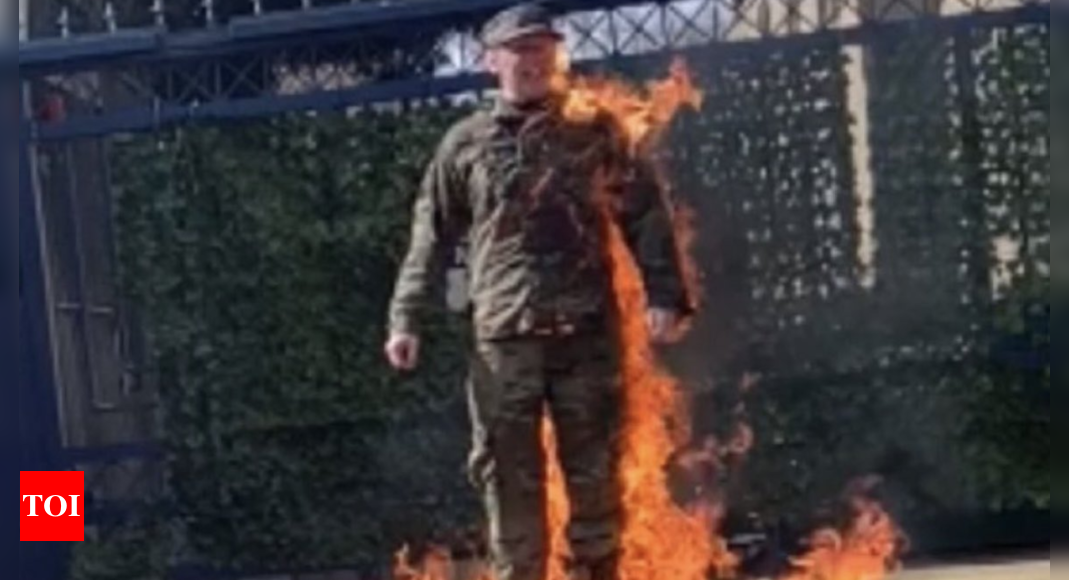 US Air Force member in critical condition after setting himself on fire outside Israeli embassy in Washington | World News – Times of India