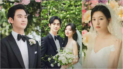 Kim Soo Hyun and Kim Ji Won's stunning wedding pictures for 'Queen of