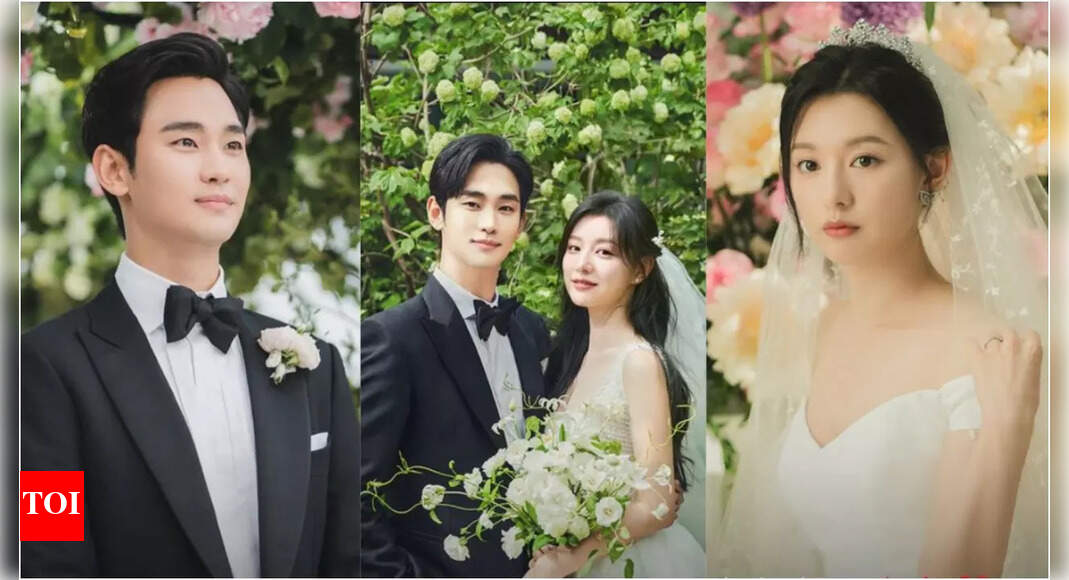 Kim Soo Hyun and Kim Ji Won's stunning wedding pictures for 'Queen of