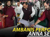 Anant Ambani-Radhika Merchant's pre-wedding rituals: Mukesh Ambani and family serve food to villagers during Anna Seva