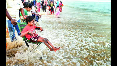 Ramp for disabled at Besant Nagar beach by April