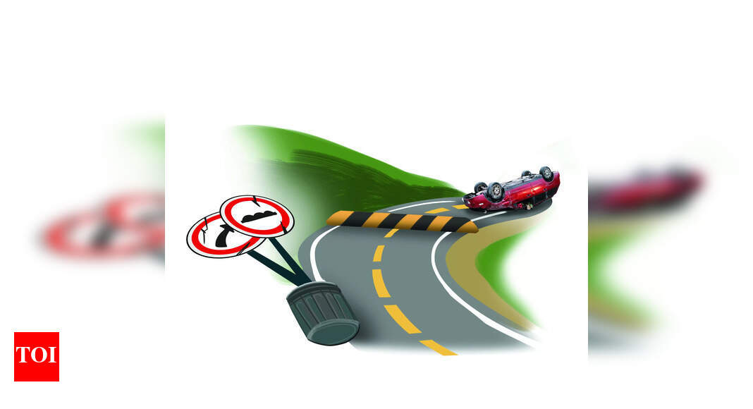 Car Flips Engg student dies as car flips after hitting median on ORR