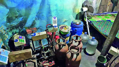 LPG cylinders, 65k refuelling gear seized, 1 held in cop raid