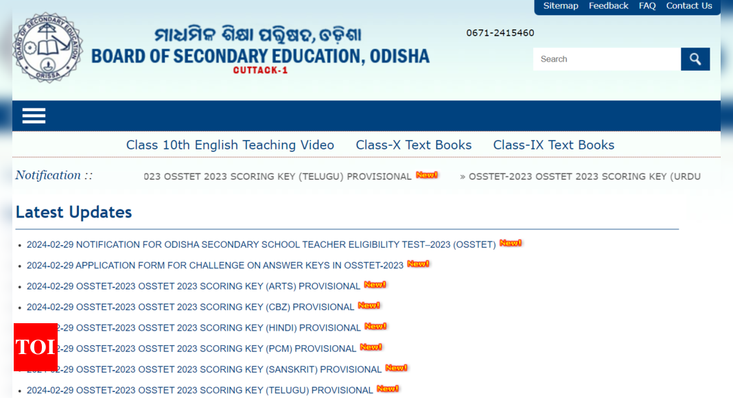 OSSTET Answer Key: OSSTET Answer Key 2023 out at bseodisha.ac.in, raise objections by Mar 6; direct link here