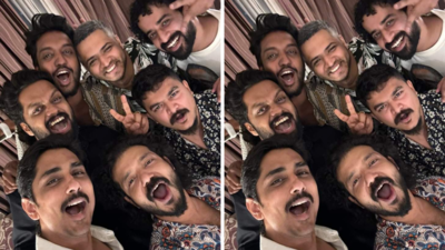 After Kamal Haasan, Siddharth meets the team of 'Manjummel Boys'