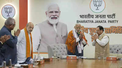 PM Modi, Amit Shah attend BJP meet, 1st candidates' list likely by weekend