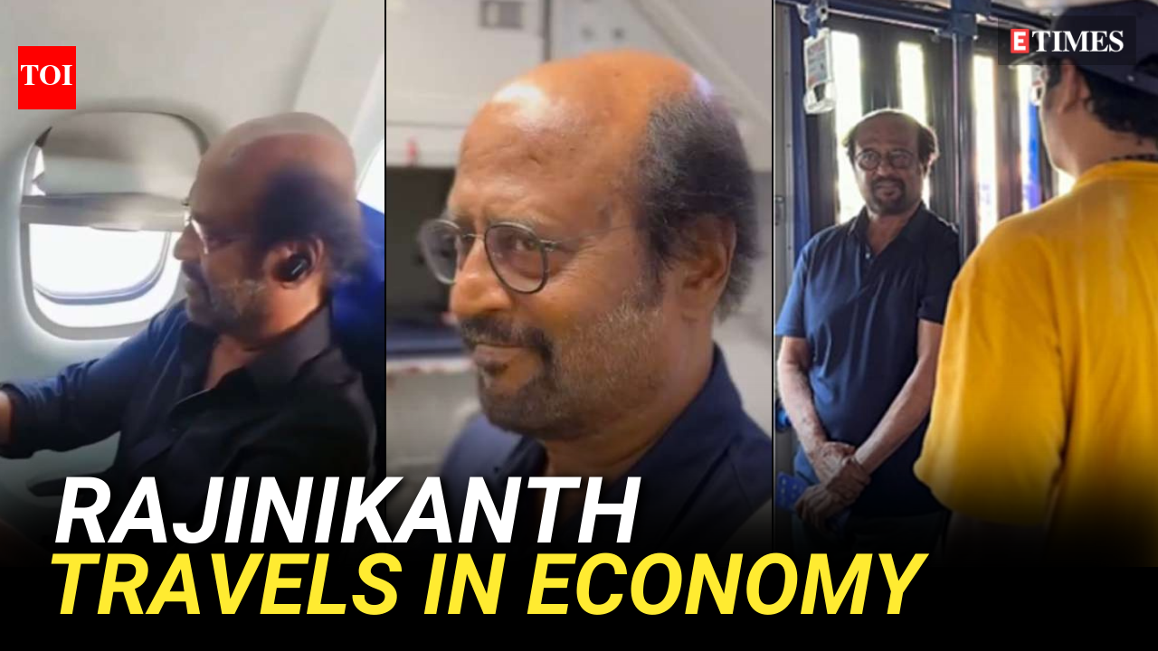 The viral video of Rajinikanth flying economy class
