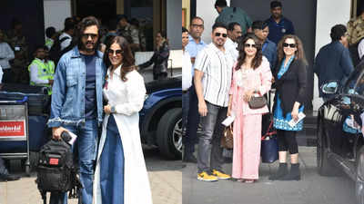 Shraddha Kapoor to Madhuri Dixit: Bollywood celebs glitter at Kalina airport as stars head to Jamnagar for Anant Ambani and Radhika Merchant's grand pre-wedding bash