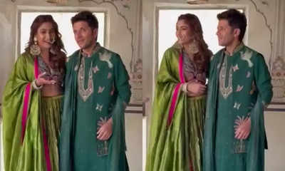 Surbhi Chandna and Karan Sharma’s wedding festivities; couple looks regal in their green mehendi outfits