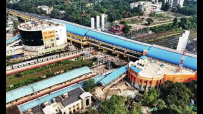 Majerhat is country's sole Metro station above railway tracks, platforms