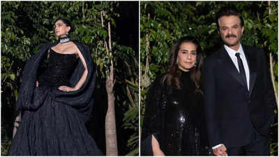 Anant Ambani-Radhika Merchant wedding; Sonam Kapoor stuns in all-black elegance; Anil Kapoor steals the show