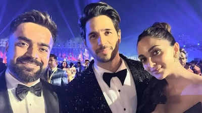 Rashid Khan poses with Sidharth Malhotra, Kiara Advani at Anant Ambani-Radhika Merchant's pre-wedding festivities