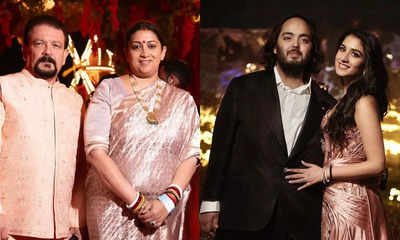 Smriti Irani with husband Zubin attend Anant Ambani and Radhika ...