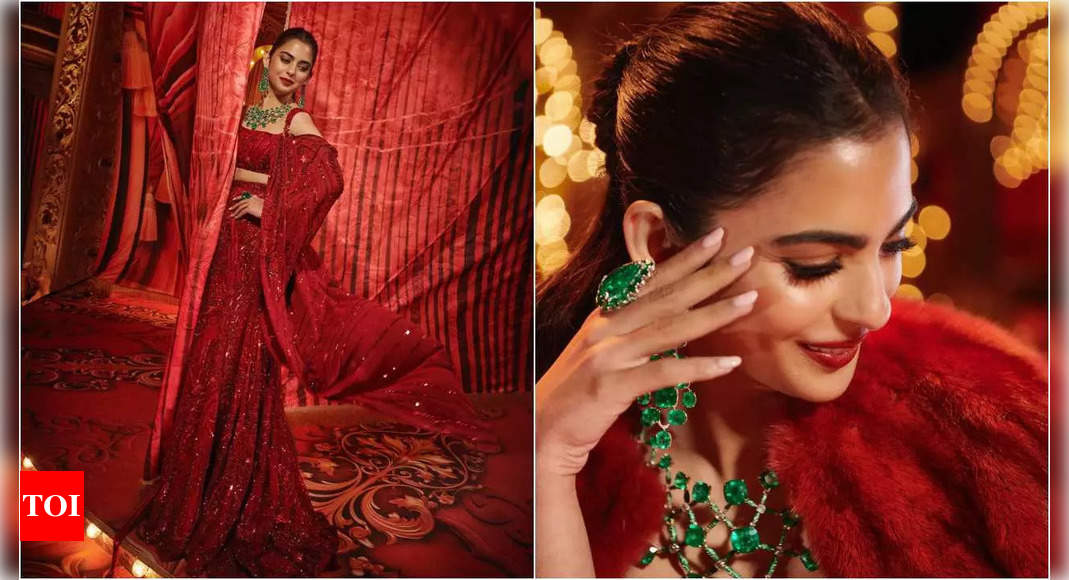 Isha Ambani stuns in Manish Malhotra’s red embroidered lehenga for Mela Rouge at Anant Ambani and Radhika Merchant’s pre-wedding celebrations | Hindi Movie News