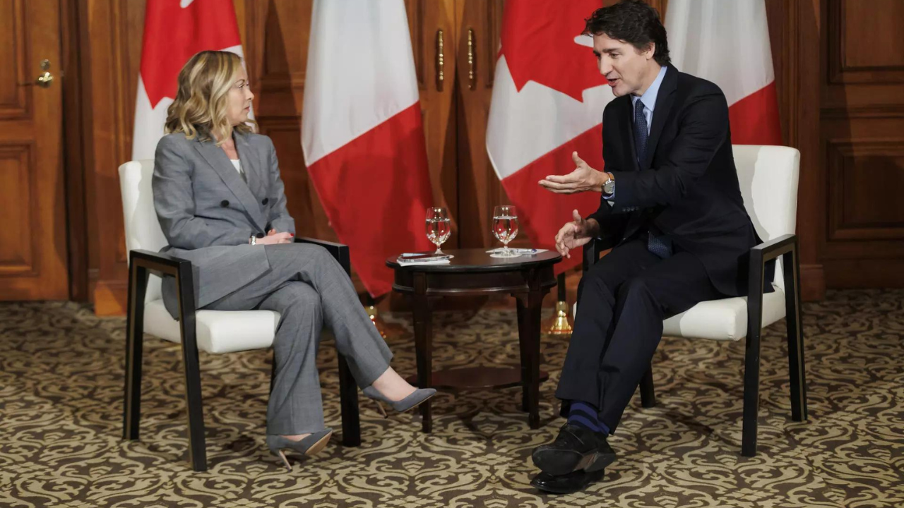 Italian PM Giorgia Meloni and Canadian PM Justin Trudeau Toronto meeting Canceled due to Palestinian supporters protest