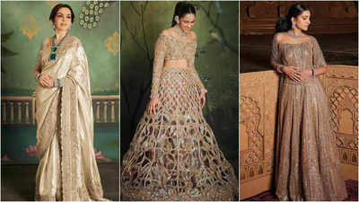 Nita Ambani, Shloka Mehta, Radhika Merchant steal the spotlight in Manish Malhotra attires at the pre-wedding celebrations