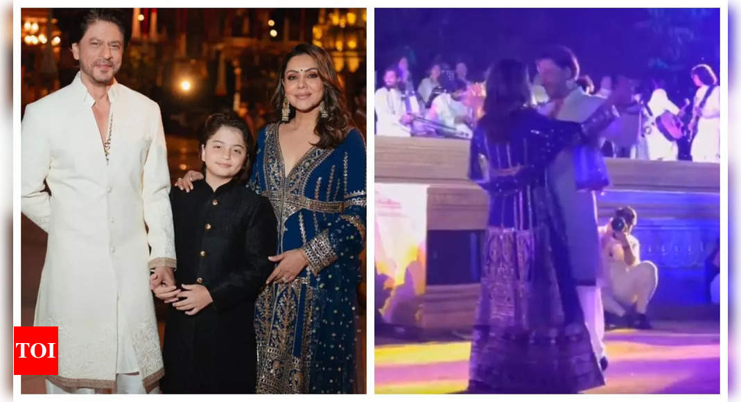 Anant Ambani-Radhika Merchant Pre-wedding: Shah Rukh Khan and Gauri Khan get romantic; dance to Udit Narayan’s Main Yahaan Hoon – WATCH |