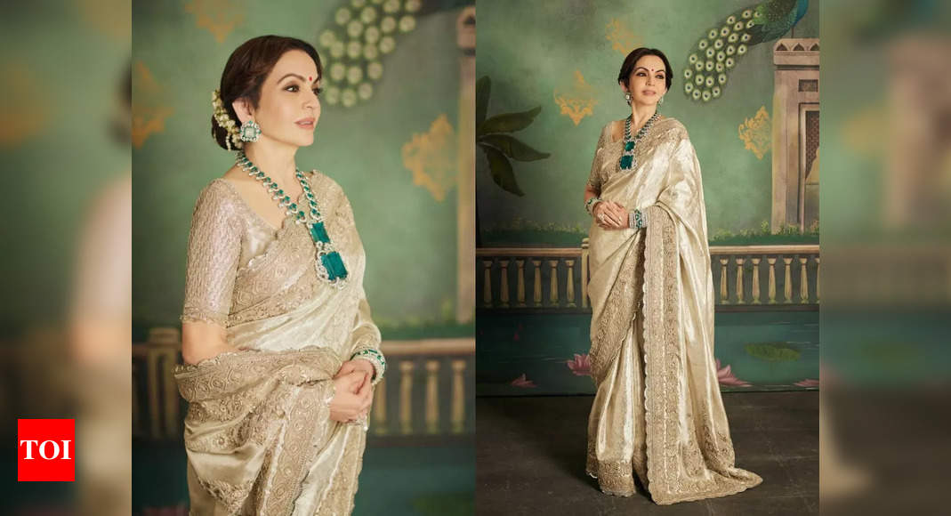 Nita Ambani Pays Respect to Indian Craftsmanship by Donning a Kanchipuram Sari at Anant-Radhika’s Pre-Wedding Festivities |