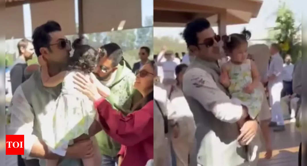 Abhishek Bachchan’s moment with Ranbir Kapoor’s daughter Raha at Anant Ambani’s pre-wedding festivities is the cutest thing on the internet today – WATCH | Hindi Movie News