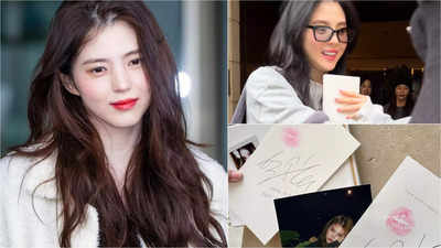 Han So-hee surprises fans in Paris with signed letters adorned with kiss stamps