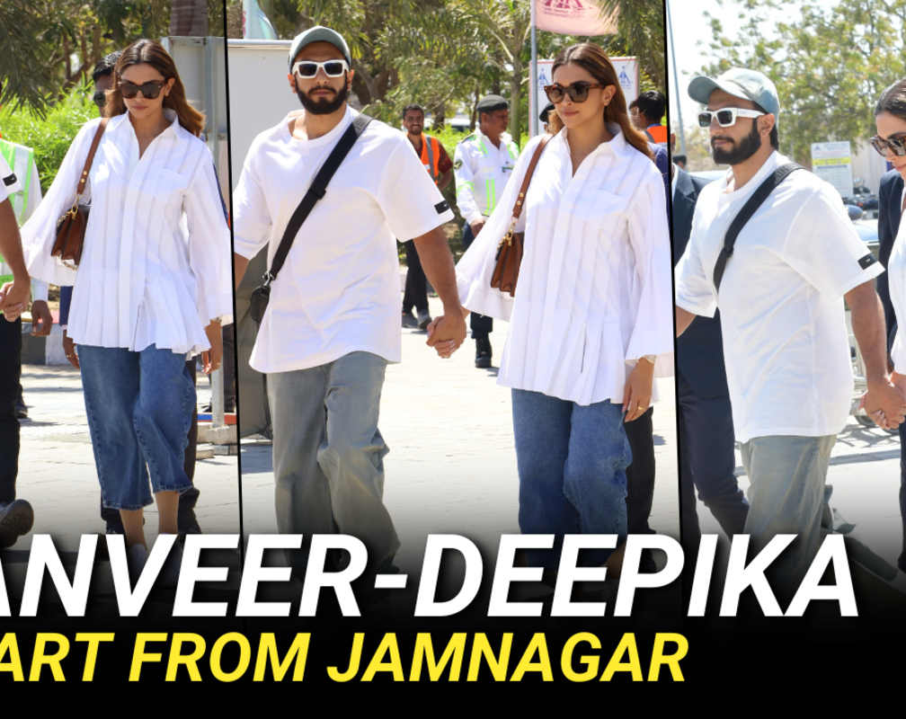
Deepika Padukone & Ranveer Singh snapped at Jamnagar airport | Anant Ambani-Radhika Merchant bash
