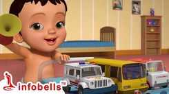 Nursery Rhymes in English: Children Video Song in English 'Vehicle Toys - Going to School'